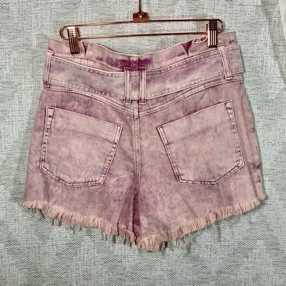 NWT Free People See you sometime paper bag waist cut off pink shorts size XS - Picture 4 of 9